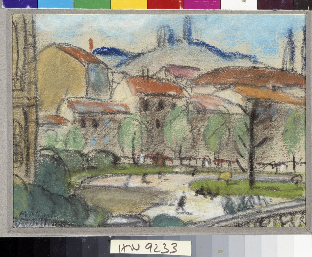 Louis Mathieu Verdilhan'ın (1875-1928) pastel halk bahçesi by Louis Mathieu Verdilhan