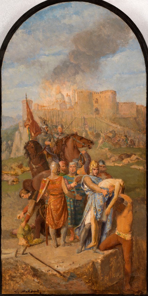Saint-Sulpice kilisesi için eskiz: Saint Louis vebayı gömer..., 1864 ve 1870 yılları arasında. by Louis Matout
