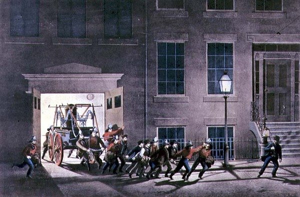 Gece Alarmı, pub. Currier ve Ives, New York tarafından by Louis Maurer