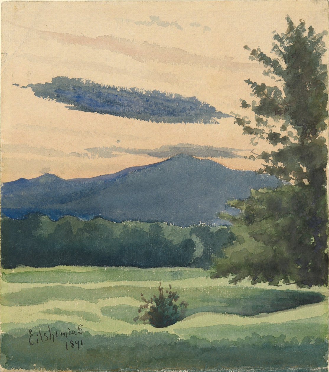 yeşil çayır by Louis Michel Eilshemius