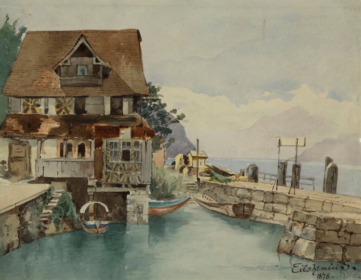 Kanaldaki Ev, 1878. by Louis Michel Eilshemius