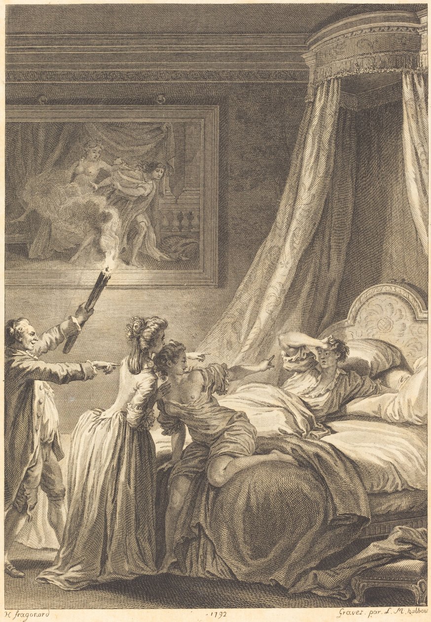 benzin dolu by Louis Michel Halbou and Antoine Jean Duclos after Jean Honoré Fragonard