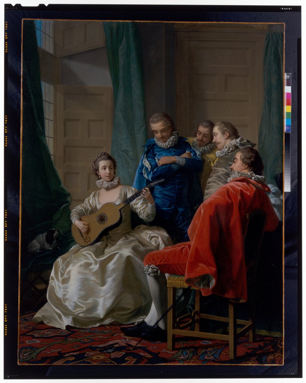 Gitar Çalan İspanyol Bir Kadın by Louis Michel van Loo