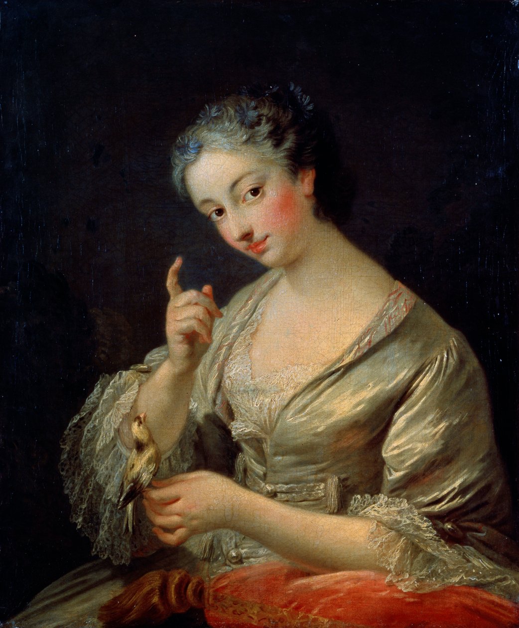 Kuşlu Kadın, 18. yüzyıl. by Louis Michel van Loo