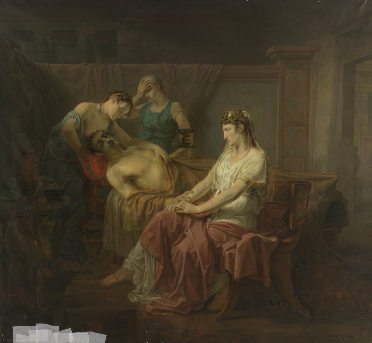 Ölümcül yaralanan Mark Anthony, Kleopatra ile by Louis Moritz