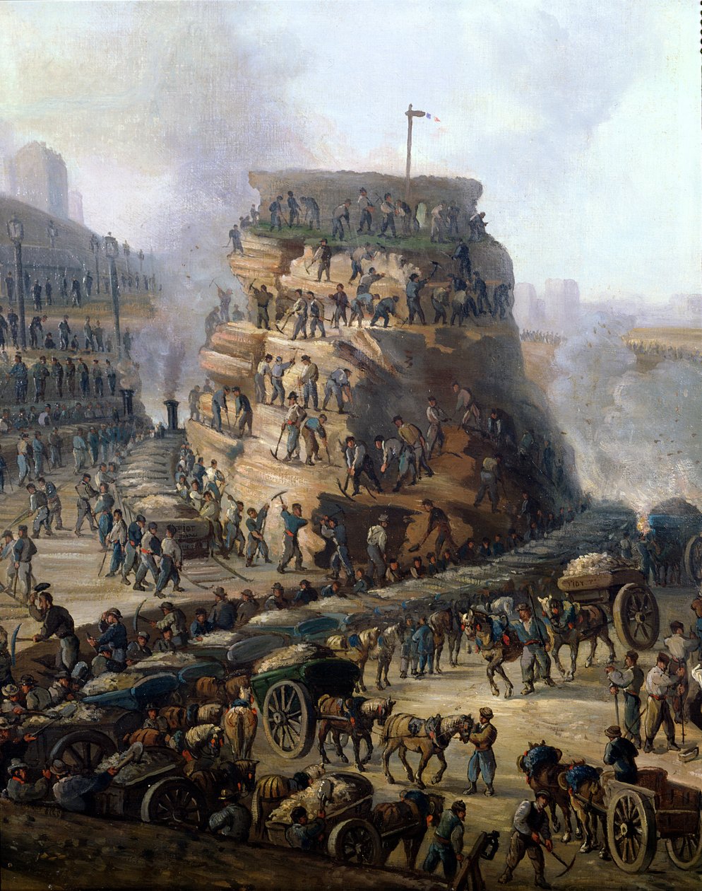 İmparator Napolyon III (1808-73) ve İmparatoriçe Eugenie (1829-1920) tesviye edilirken Chaillot Tepesi