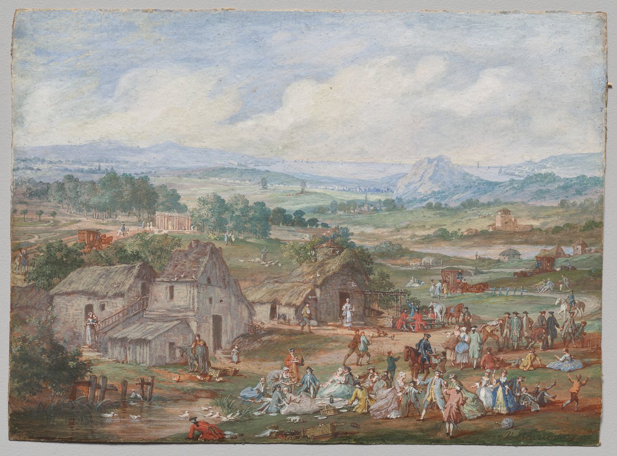 Bir Köyün Yakınında Piknik Yapan Bir Parti by Louis Nicolas van Blarenberghe