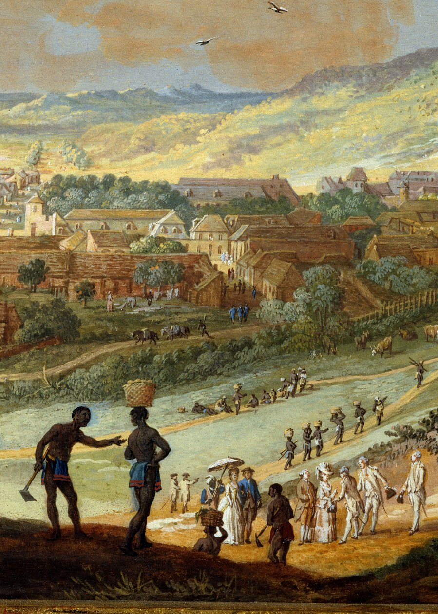 Detay: “” Cape francais şehrinin görünümü (Cap de la Republique) Santo Domingo