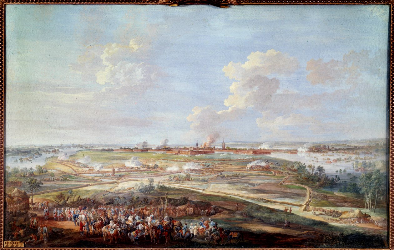 28 Mayıs - 4 Haziran 1744 arasında Louis XV tarafından yapılan Menin kuşatmasının görünümü Louis Nicolas Van Blarenberghe (1716-1794) 1780 Sun tarafından bir guaj boyama. 0,59 x 0,94 m by Louis Nicolas van Blarenberghe