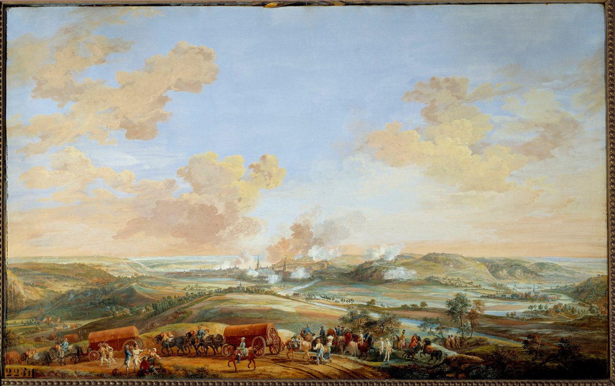 Avusturya Veraset Savaşı (1741-1748): “” 24 - 30 Eylül 1746 arasında Clermont Kontu tarafından Namur kalelerinin kuşatması”” Louis Nicolas Van Blarenberghe (1716-1794) 1782 Sun tarafından guaj. 0,59x0,94 m Versay, kale müzesi by Louis Nicolas van Blarenberghe