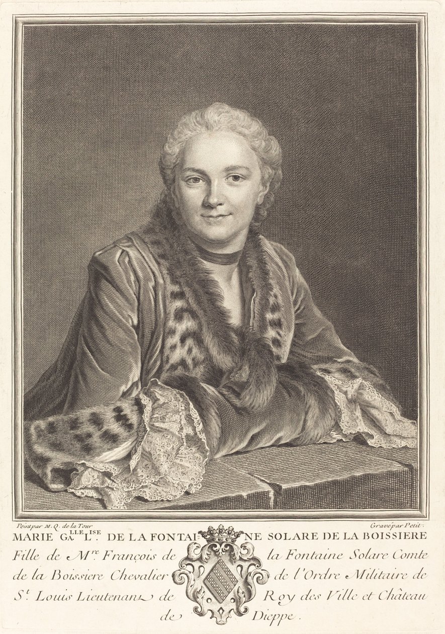 Marie Gallise de la Fontaine by Louis Petit after Maurice Quentin de La Tour