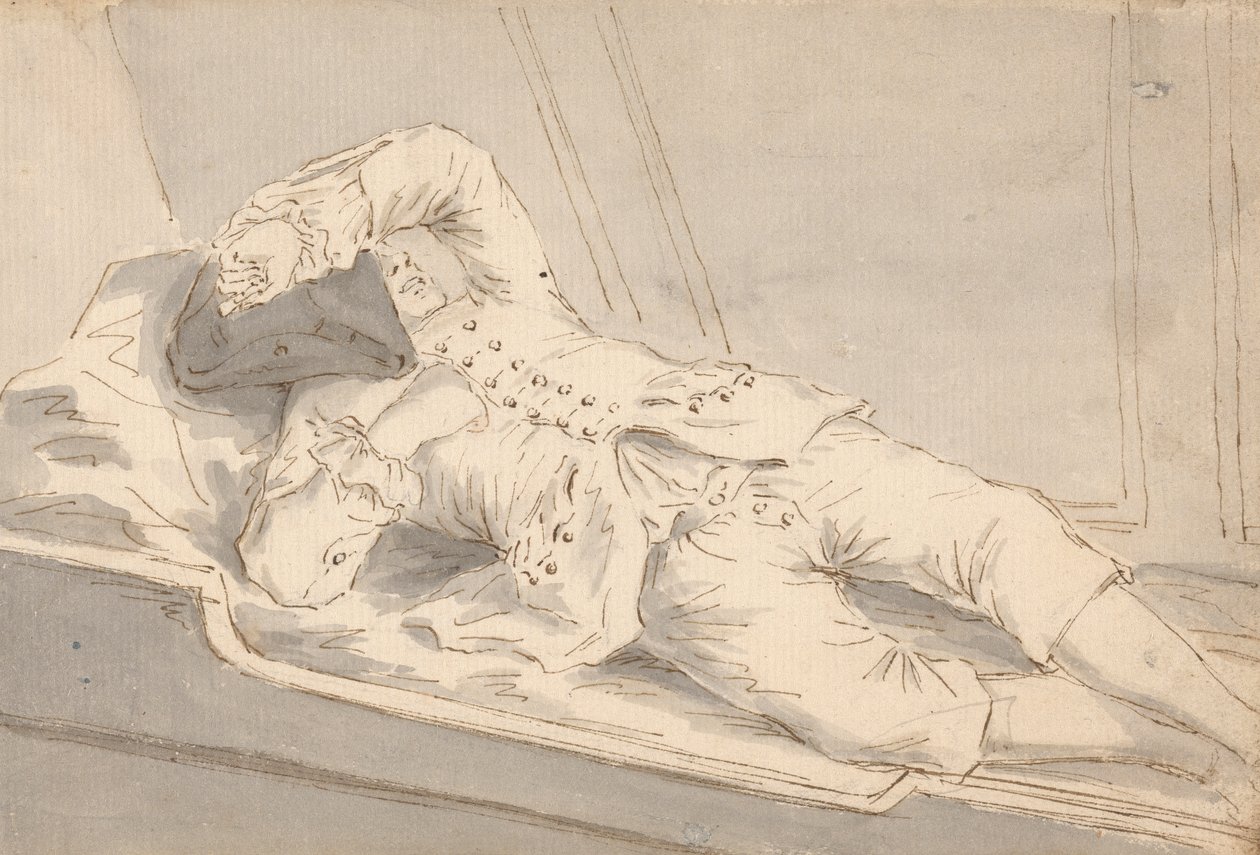 Gemide Bir Ranzada Uyuyan Adam by Louis Philippe Boitard