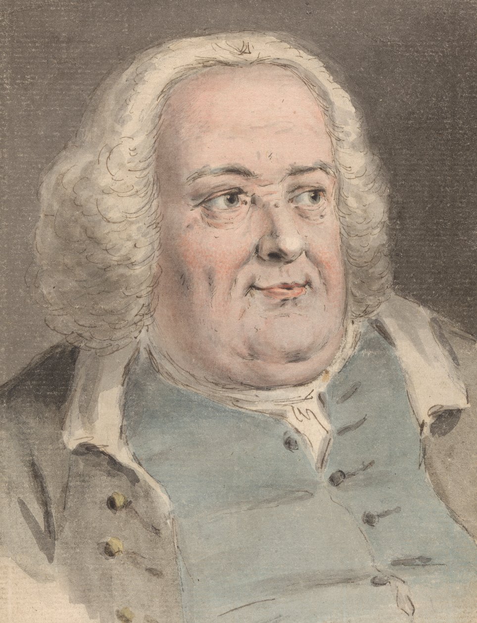 Çift Çeneli Bir Adamın Portresi by Louis Philippe Boitard