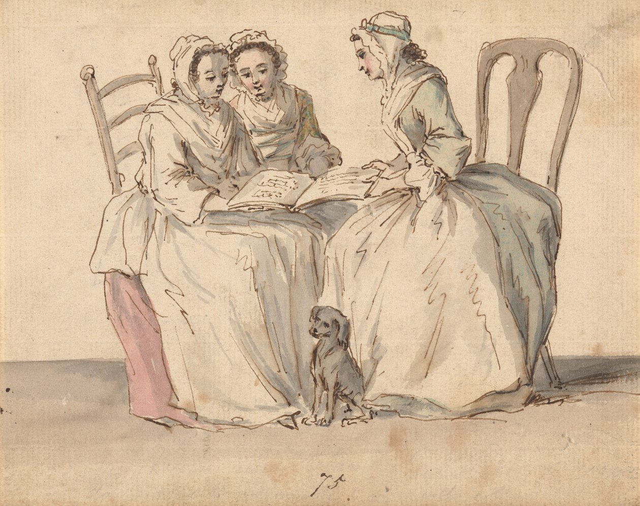 Üç Oturan Bayanlar by Louis Philippe Boitard