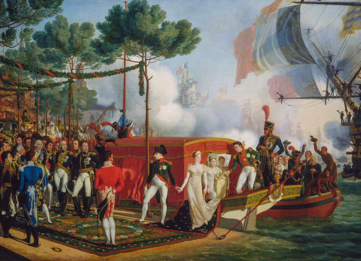Napolyon Bonapart ve Marie Louise Antwerp'e iniş yapıyor by Louis Philippe Crepin