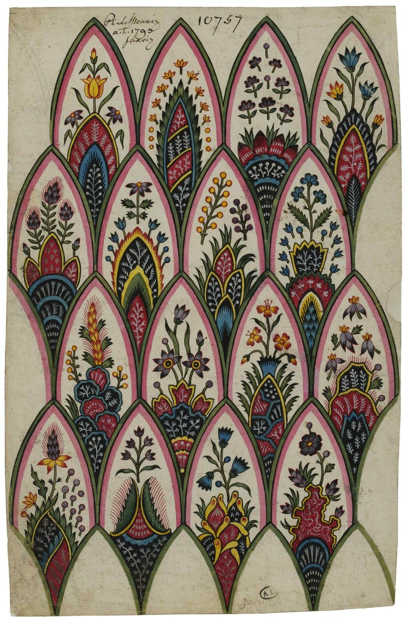 Hint motifleri taslağı, 1793. by Louis Philippe Lemeunnié