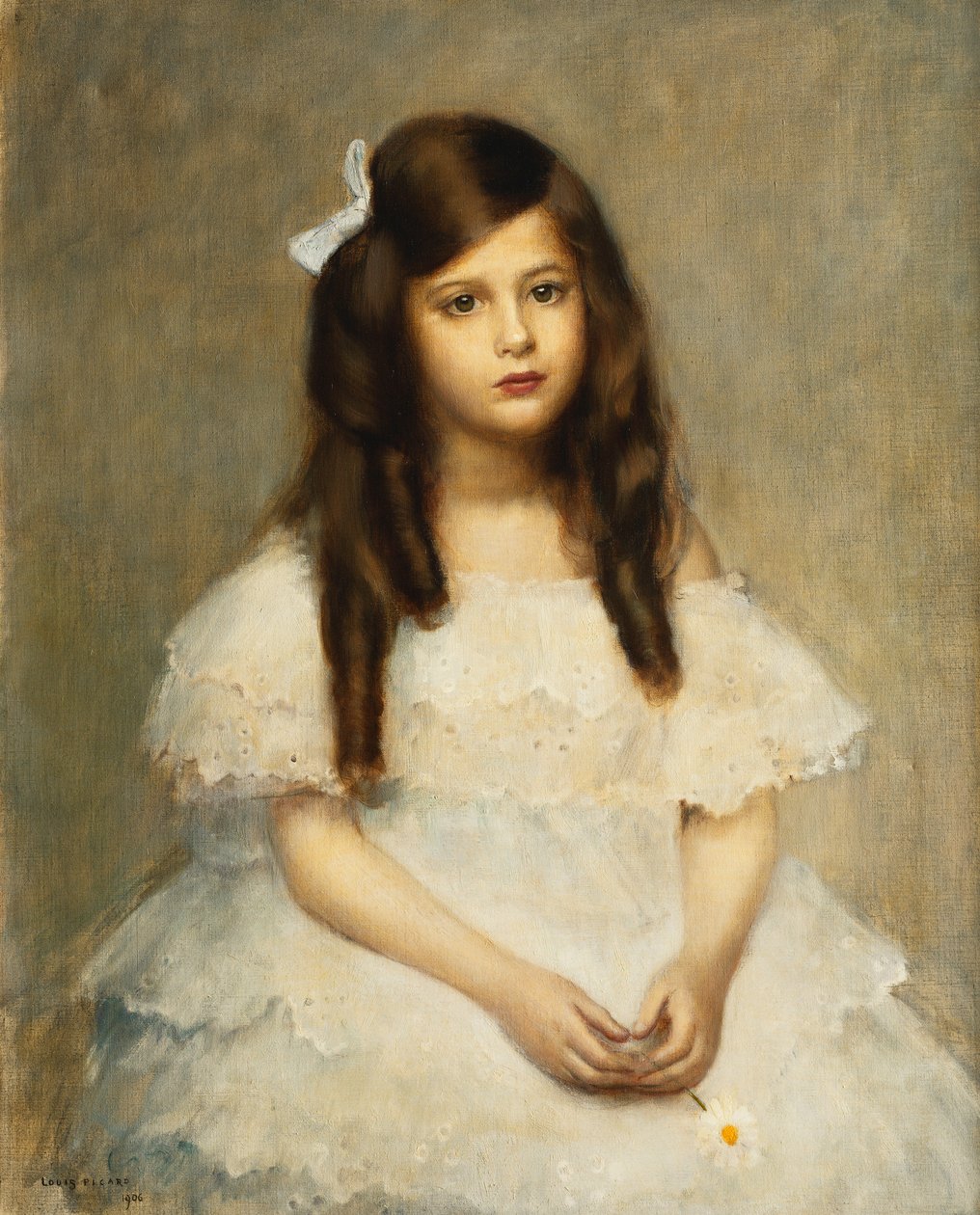 Bir Kızın Portresi, Oturan Üç Çeyrek Boy by Louis Picard
