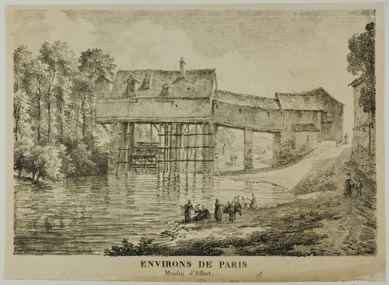 Paris Çevresi: Alfort Mill by Louis Pierre Baltard