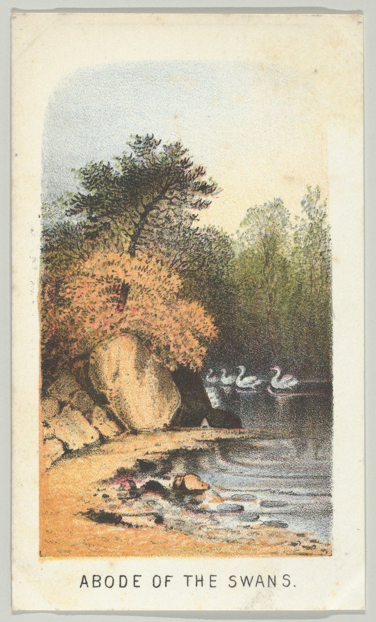 Kuğuların Evi, diziden, Manzaralar Central Park, New York, Bölüm 2, 1864. by Louis Prang