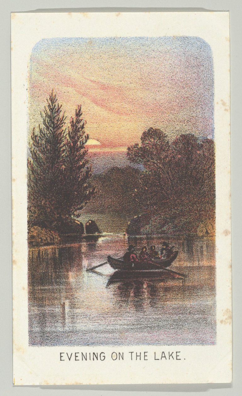 Gölde Akşam, diziden, Manzaralar Central Park, New York, Bölüm 3, 1864. by Louis Prang