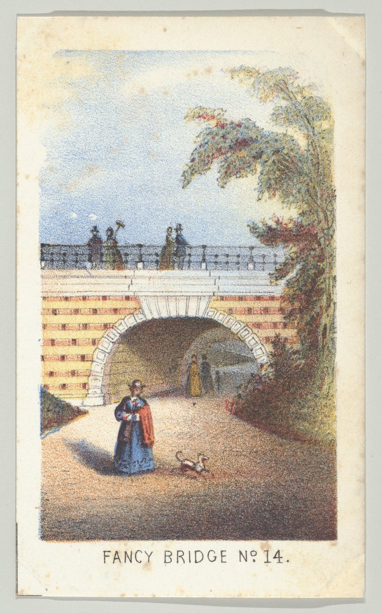 Fantezi Köprü No. 14, diziden, Manzaralar Central Park, New York, Bölüm 3, 1864. by Louis Prang