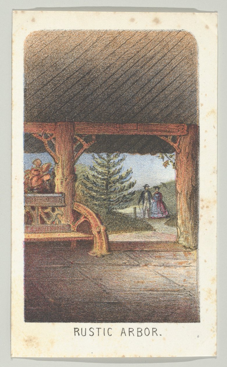 Rustik Arbor, diziden, Manzaralar Central Park, New York, Bölüm 3, 1864. by Louis Prang