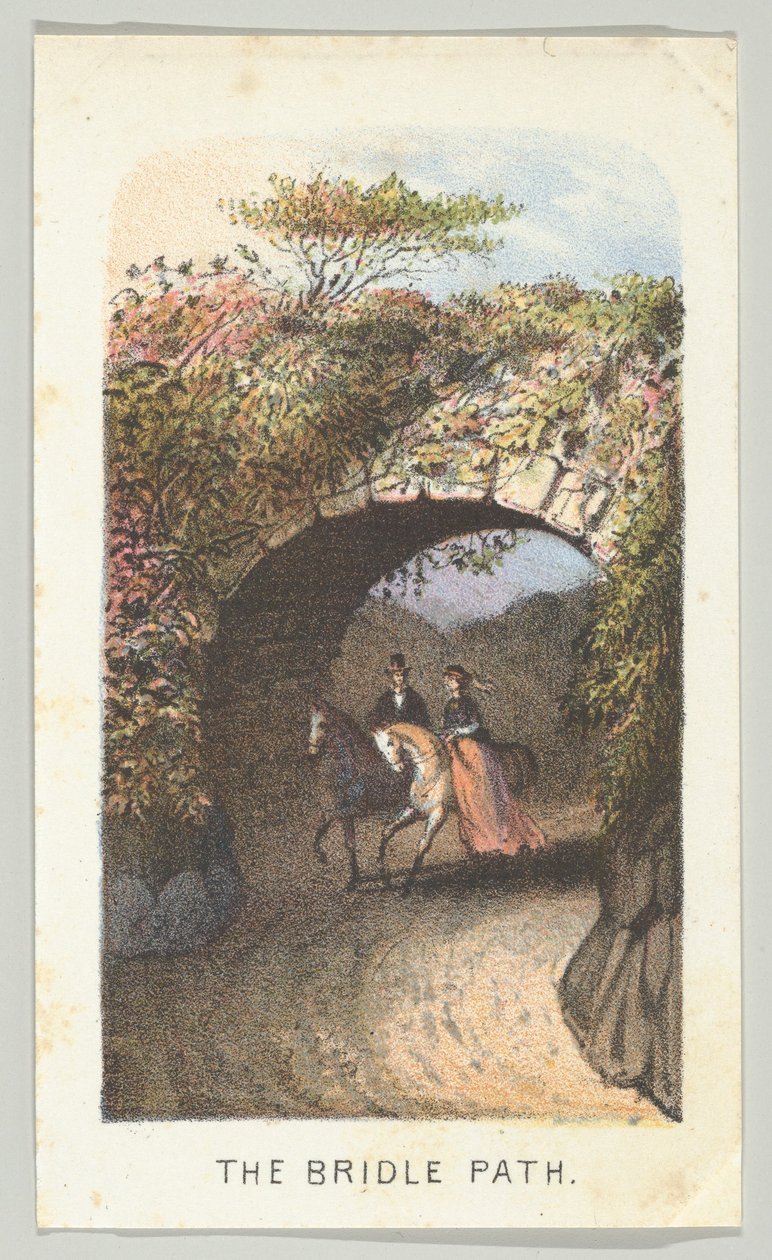 The Bridle Path, diziden, Views in Central Park, New York, Bölüm 2, 1864. by Louis Prang
