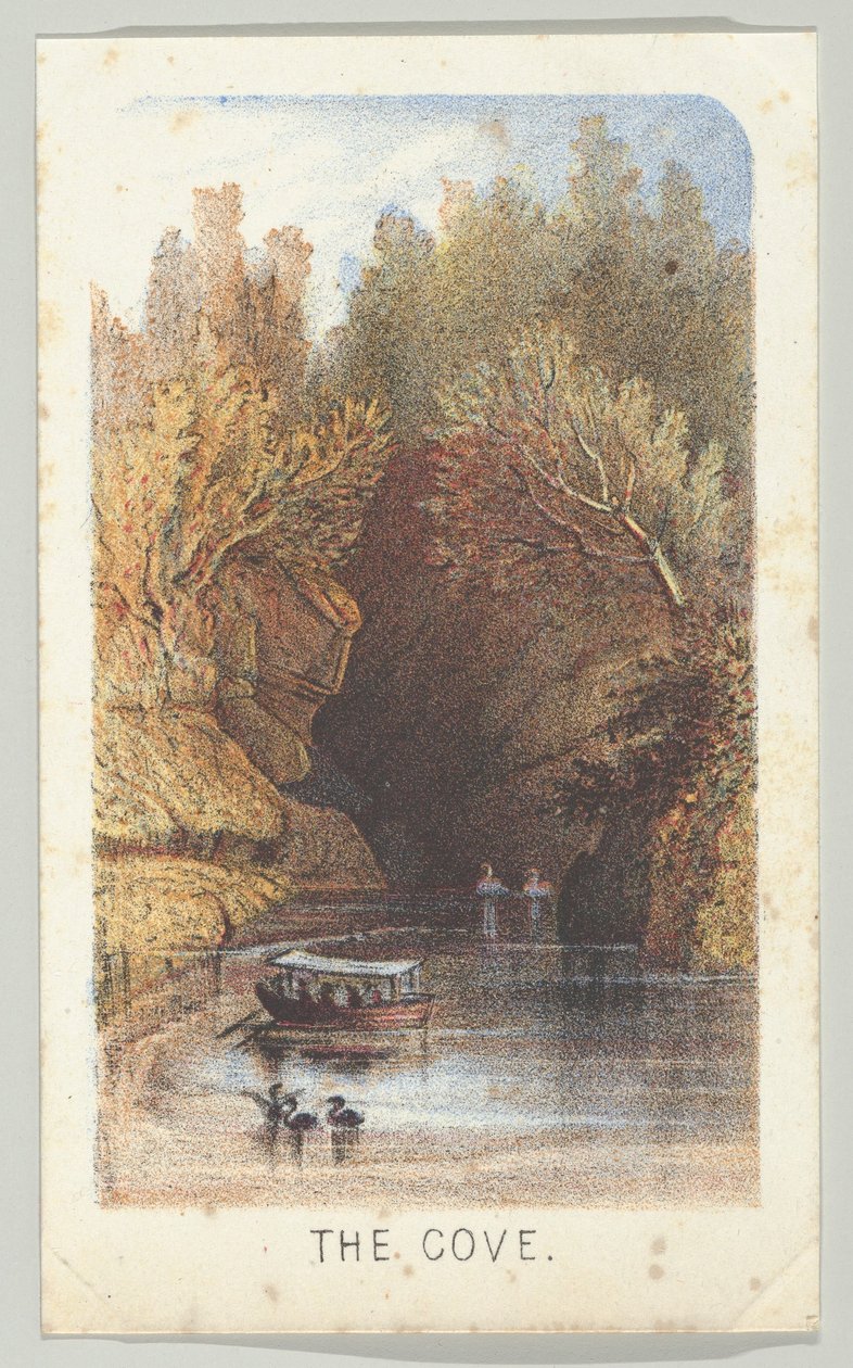 The Cove, diziden, Views in Central Park, New York, Bölüm 3, 1864. by Louis Prang