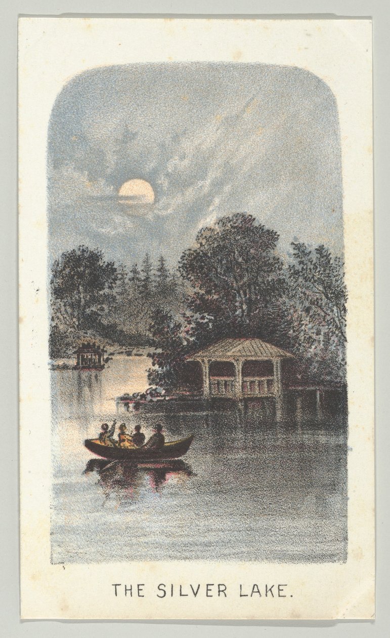 Silver Lake, diziden, Manzaralar Central Park, New York, Bölüm 2, 1864. by Louis Prang