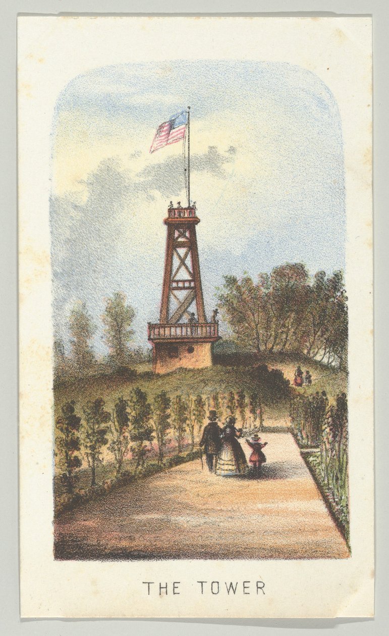 Kule, diziden, Manzaralar Central Park, New York, Bölüm 2, 1864. by Louis Prang