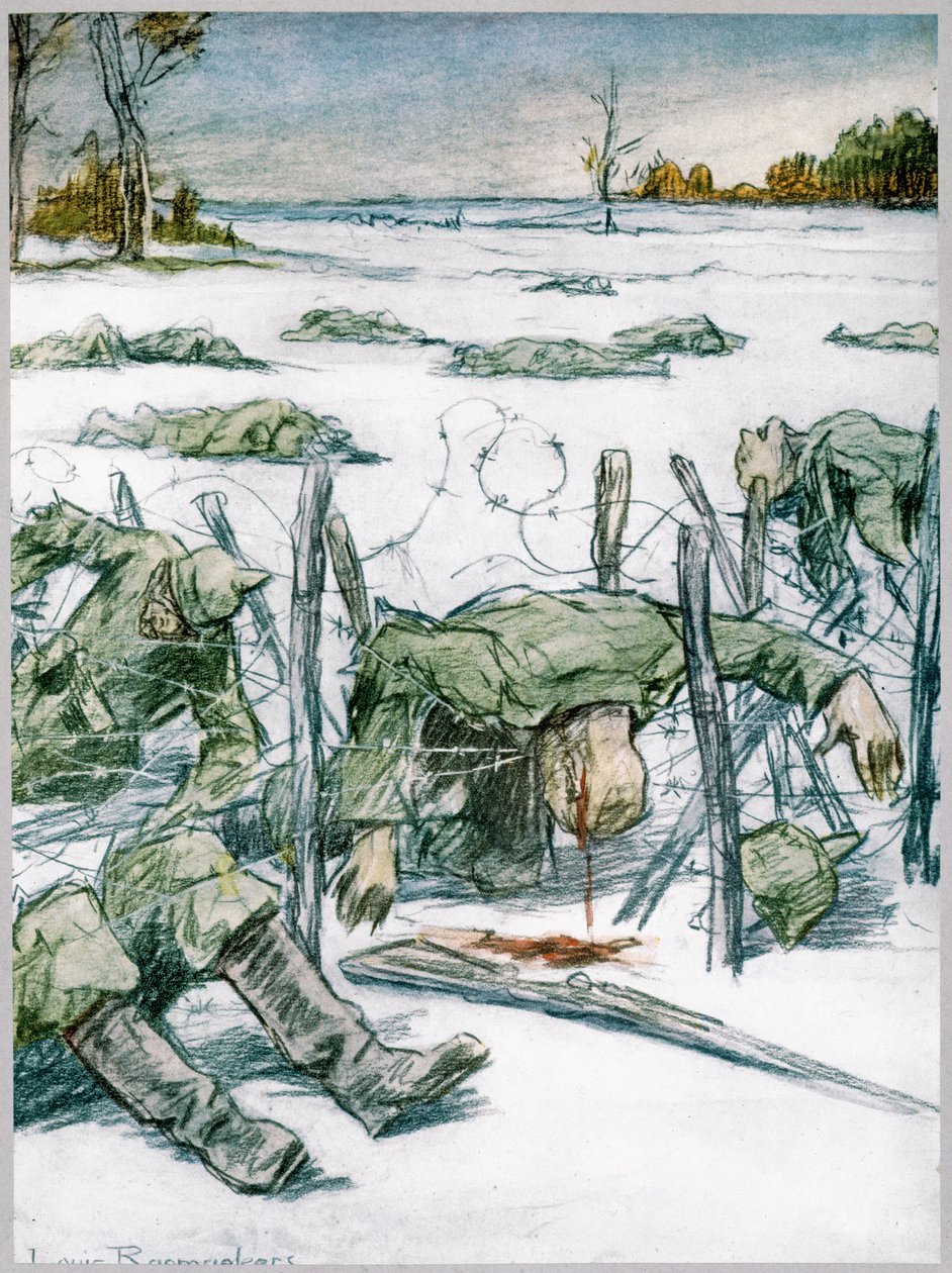 "Dikenli Tel", 1916 by Louis Raemaekers