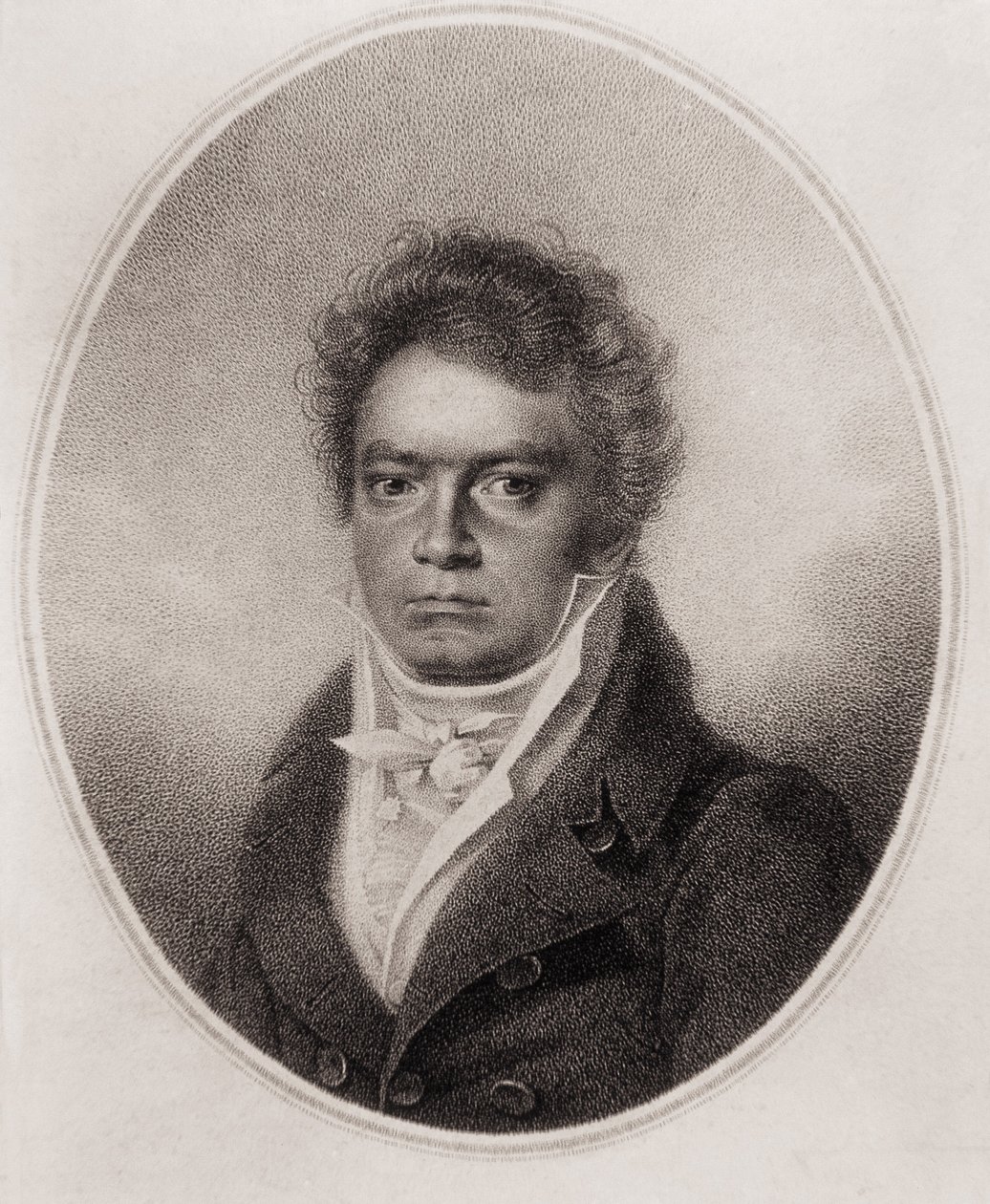 Beethoven, Ludwig, van. Alman besteci (gravür) by Louis Rene Letronne