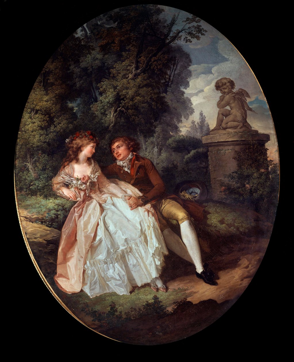 Galante Sahnesi (Aşk Tanrısı ile) Tablosu Louis Trinquesse (1746-1800) 18. Yüzyıl Turları, Musee des Beaux Arts by Louis Rolland Trinquesse