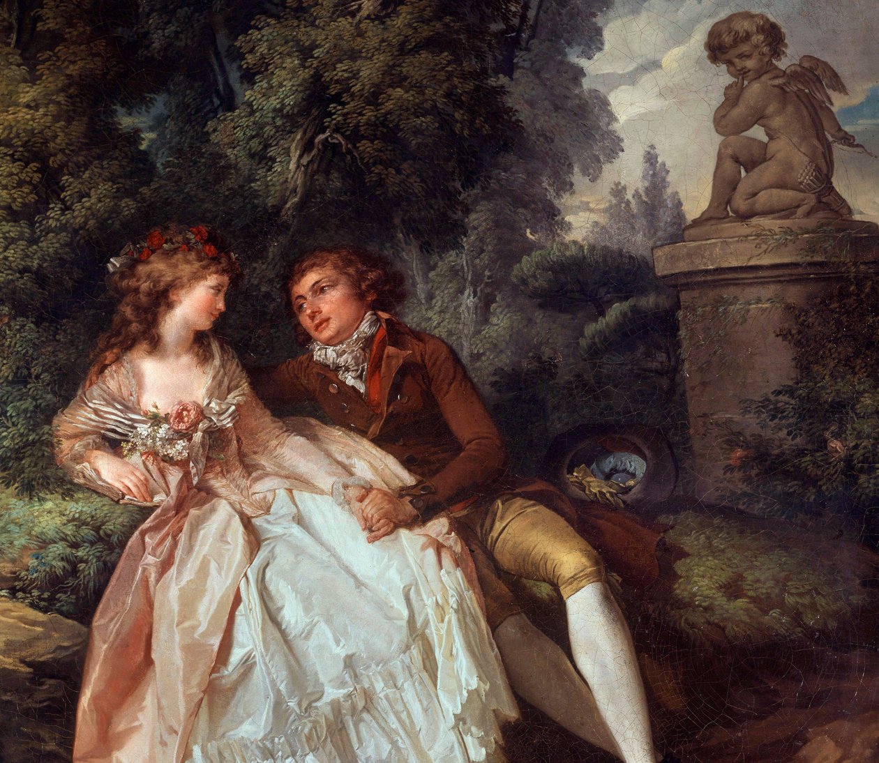 Galante Sahnesi (Aşk Tanrısı ile) Louis Trinquesse (1746-1800) 18. yüzyıl Turları, Musee des Beaux Arts