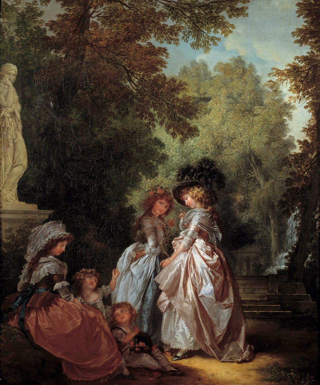 Bir Parkta Kadınlar ve Çocuklar Louis-Roland Trinquesse (yaklaşık 1746-ca. 1800) tarafından 18. yüzyıl Güneşi. 0,61x0,33 m. by Louis Rolland Trinquesse