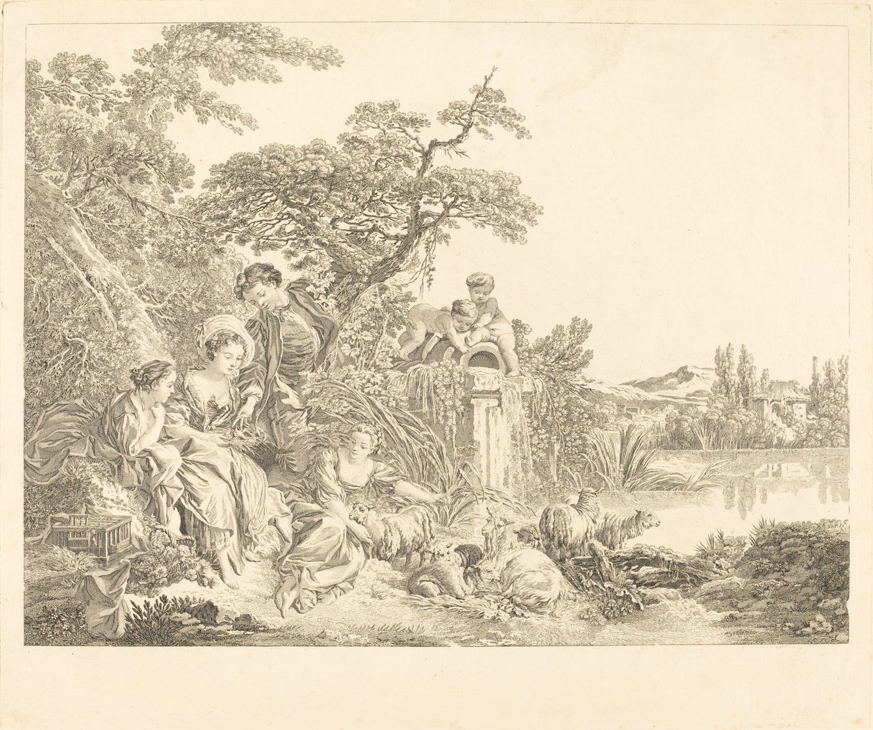 Çobanın Hediyeleri by Louis Simon Lempereur after François Boucher