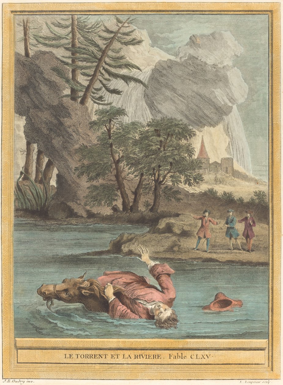 Le torrent et la riviere (Torrent ve Nehir) by Louis Simon Lempereur after Jean Baptiste Oudry