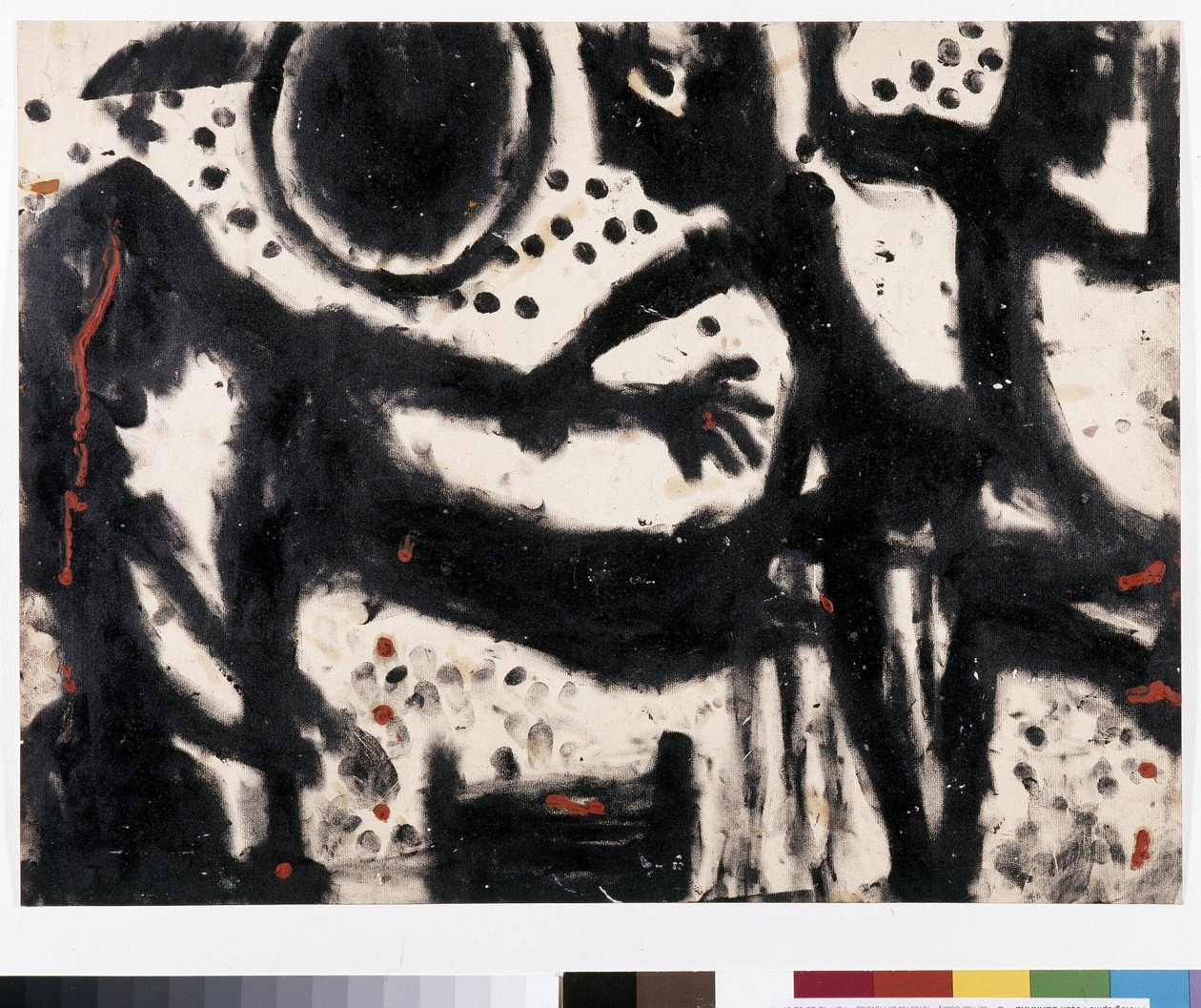 Ölümcül morarma, 1939 (kağıt üzerinde mürekkep ve guaj) by Louis Soutter
