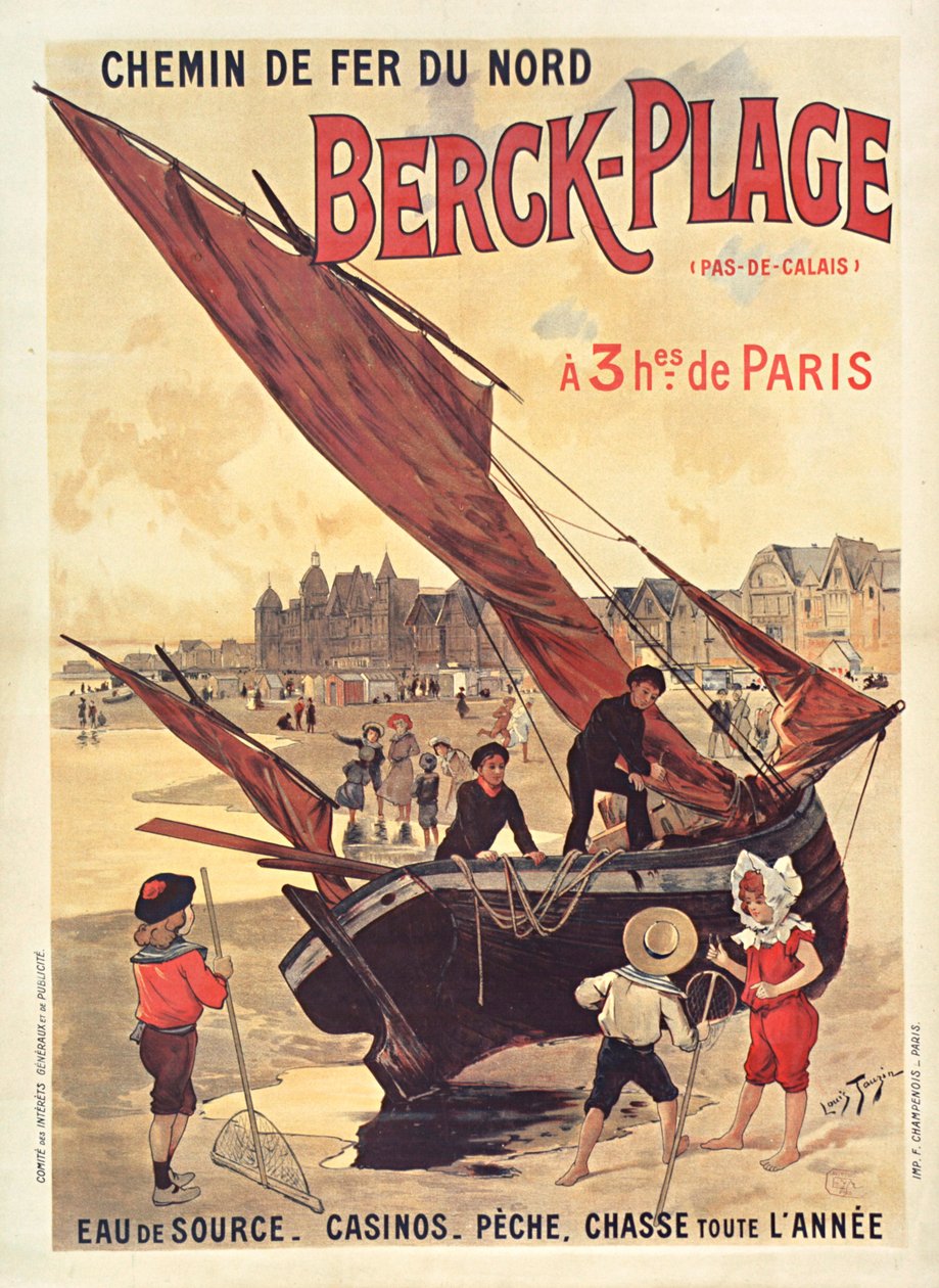 Kuzey Demiryolları. Berck-Plage, c. 1910. by Louis Tauzin