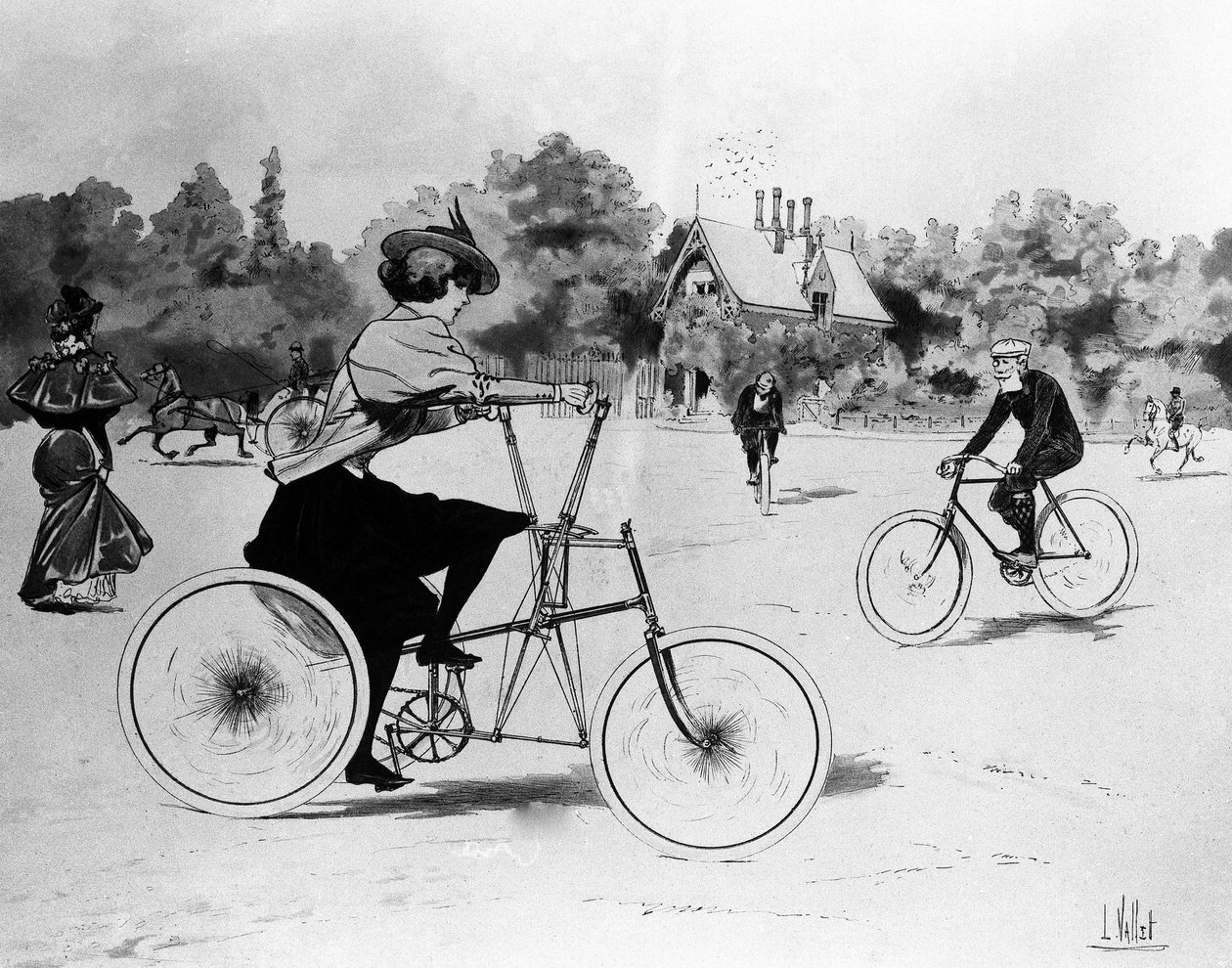 Les Vélocipédistes - Louis Vallet, Bibl. sanat deko by Louis Vallet
