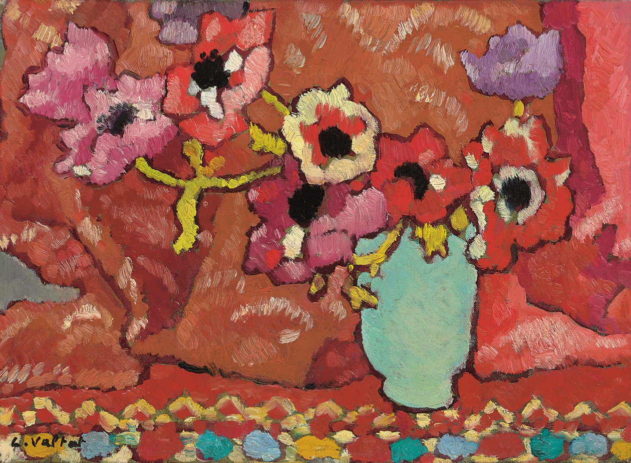Yeşil Sürahide Anemonlar; Anemones au pichet vert, yaklaşık 1940 (tuval üzerine yağlı boya) by Louis Valtat