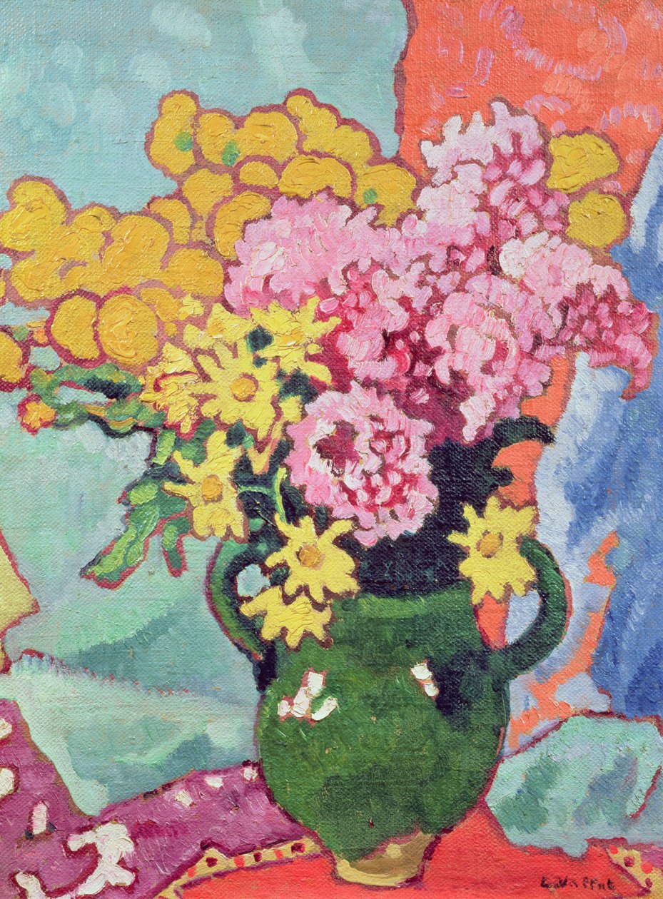 Buket çiçek (kart üzerine yağlı boya) by Louis Valtat