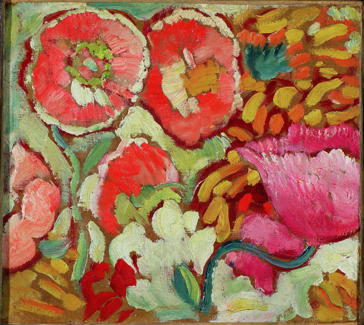 Agay'daki Bahçeden Çiçekler, 1908 dolayları (kart üzerine yağlı boya) by Louis Valtat