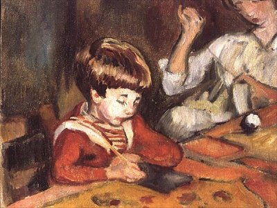Küçük Çocuk Ödevini Yapıyor by Louis Valtat