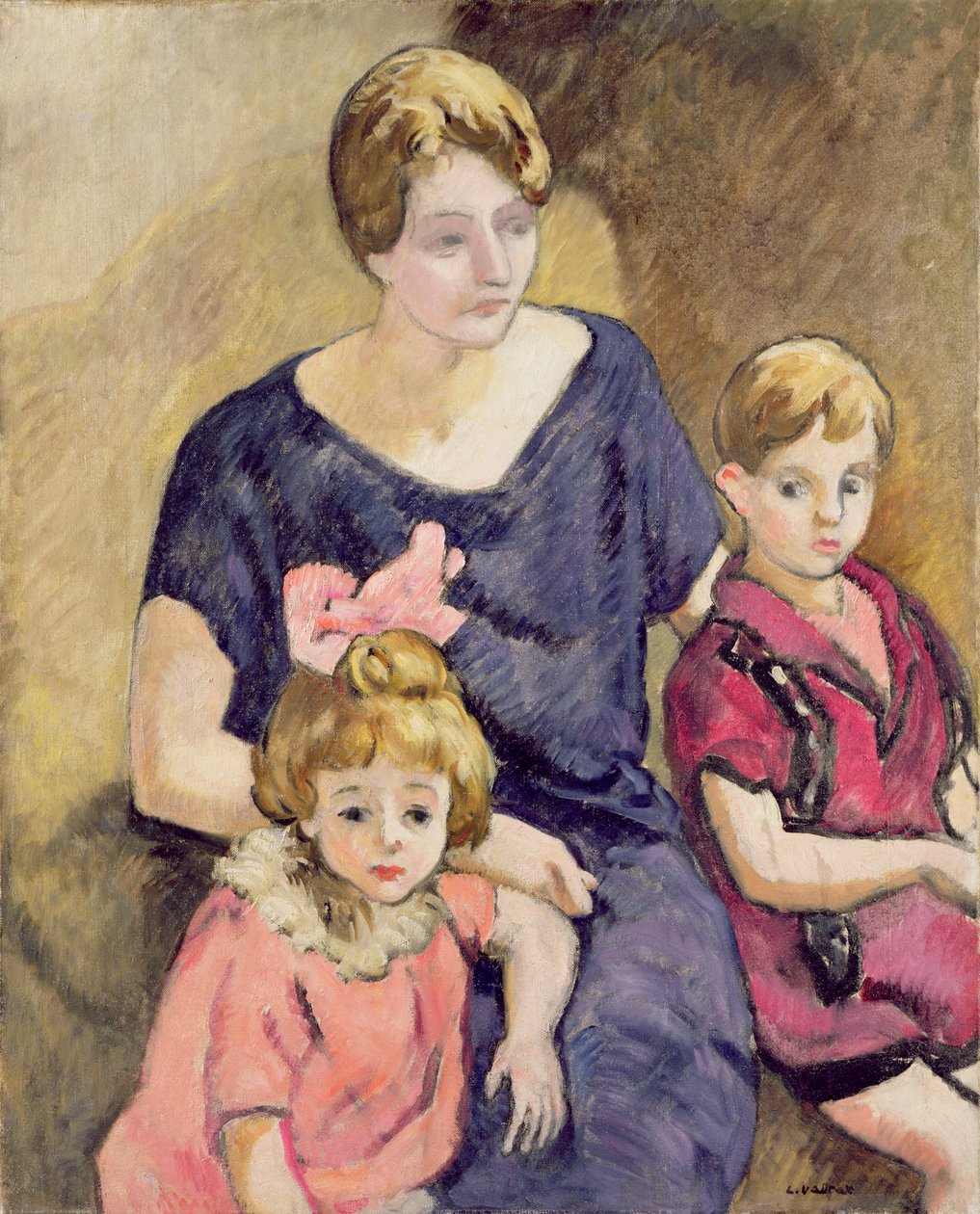 Anne ve Çocuklar (tuval üzerine yağlıboya) by Louis Valtat