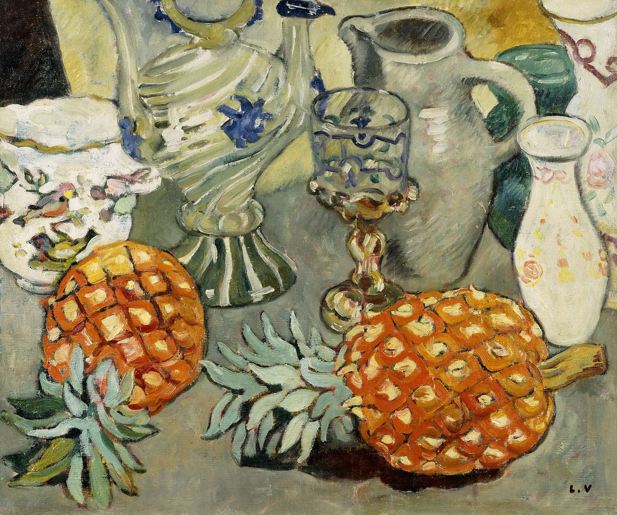 Ananaslı Natürmort; Nature Morte a l'Ananas by Louis Valtat