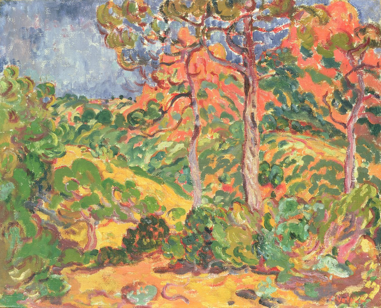 Ağaçların İçinden Güneş, 1908-09 dolayları (tuval üzerine yağlı boya) by Louis Valtat