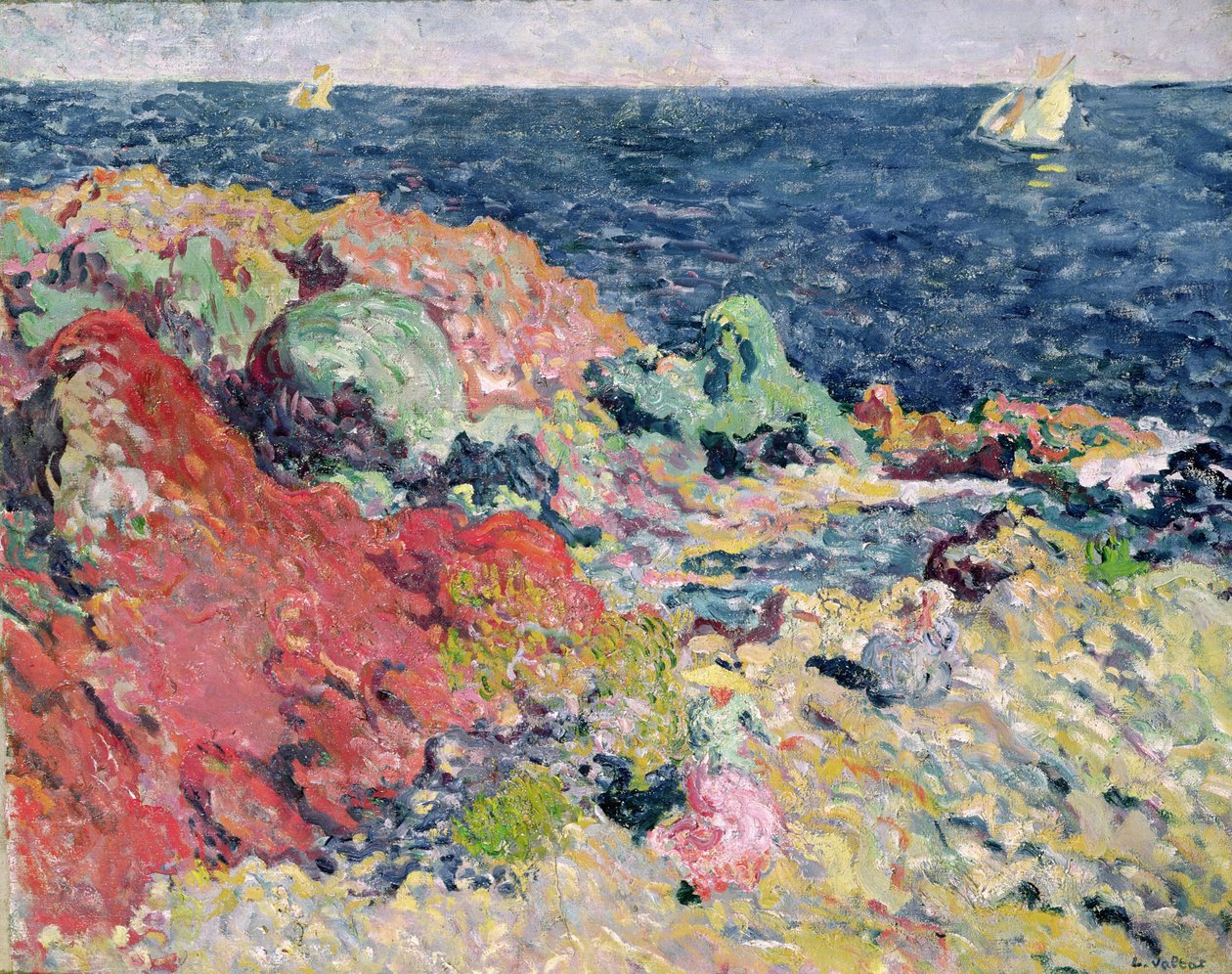 Antheor'daki Kırmızı Kayalar by Louis Valtat