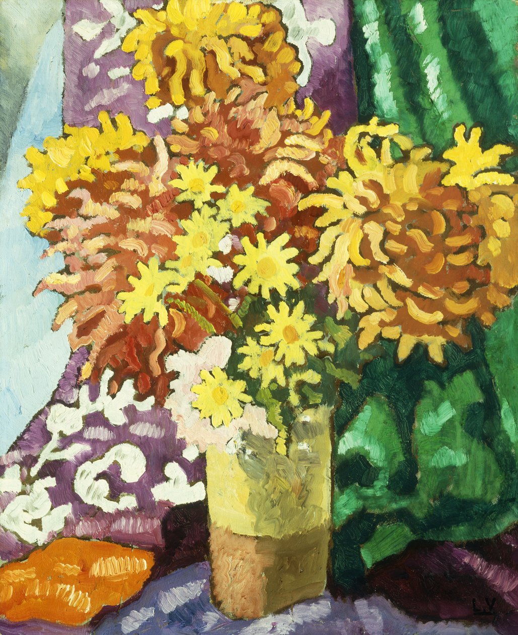 Vase de Dahlias, 1935 dolayları (tuval üzerine yağlıboya) by Louis Valtat