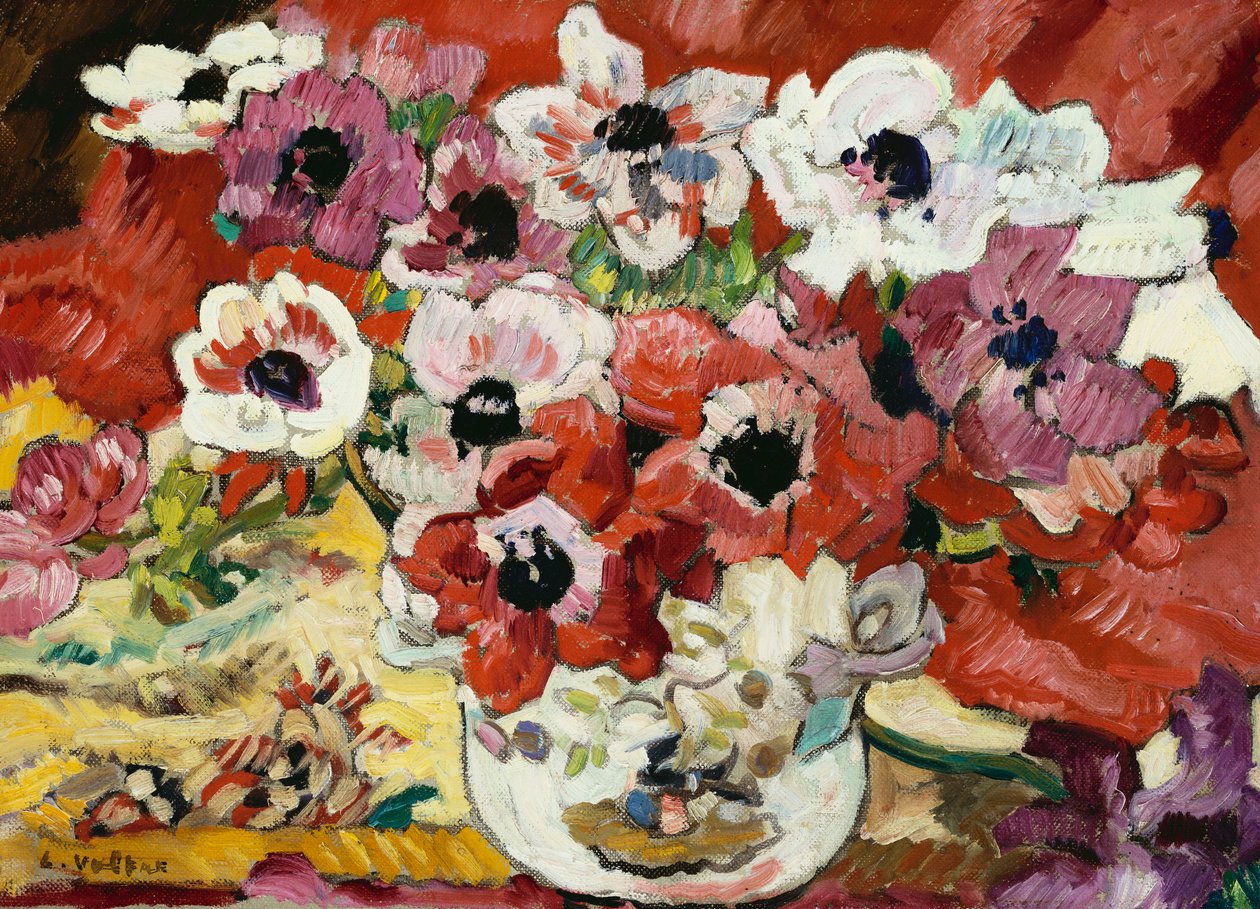 Anemon Vazosu (tuval üzerine yağlıboya) by Louis Valtat